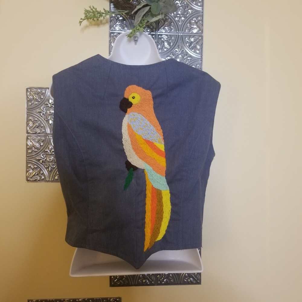 Vintage 60s Handcrafted Embroidered Artsy Vest